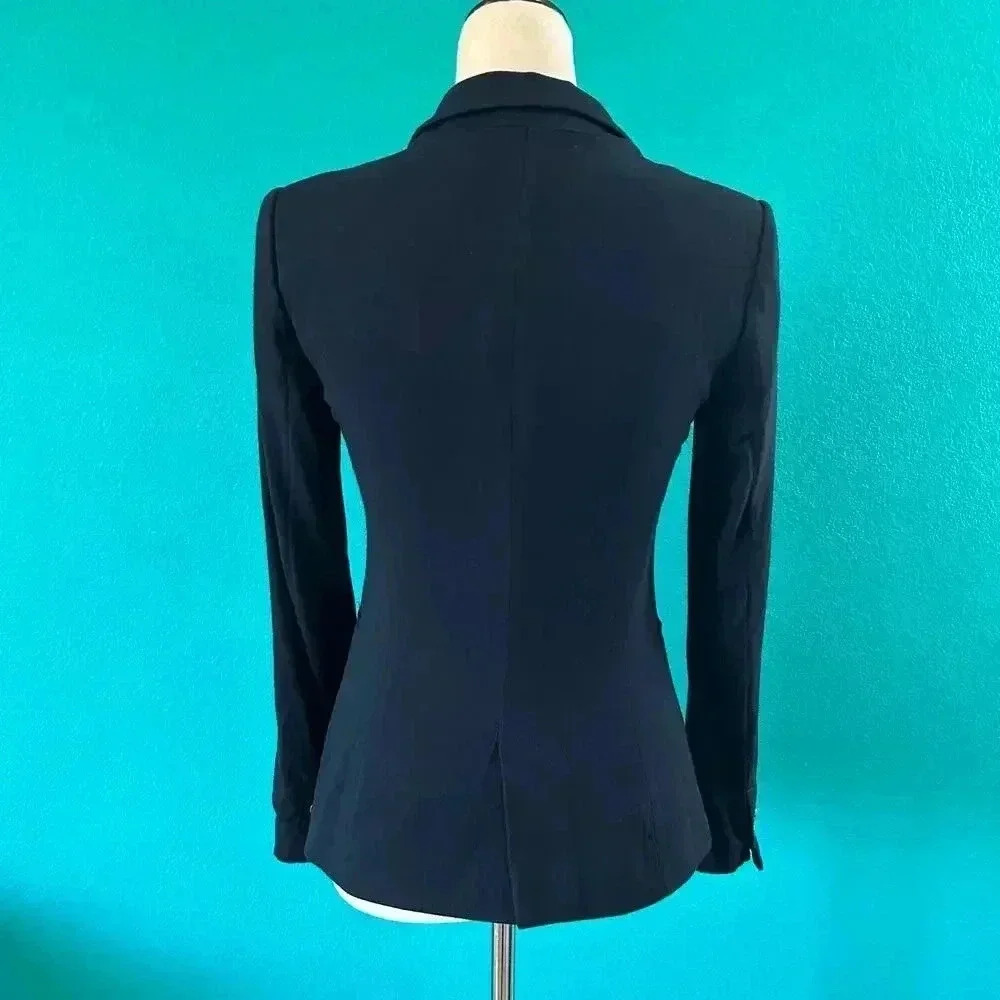 Zara Basic Navy Single Breasted One Button Blazer… - image 3